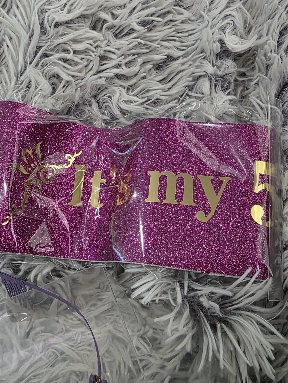 New 5th Birthday 'Fabulous' Purple Tiara Headband (Metal)